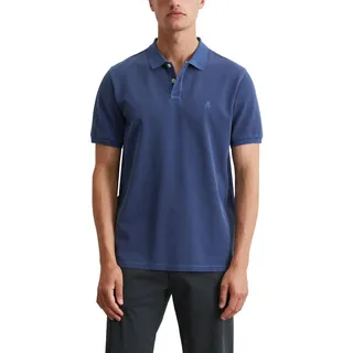 Marc O'Polo Herren Kurzarm-Poloshirt aus Bio-Baumwolle klassisch, Blau (Iris Ink), XL