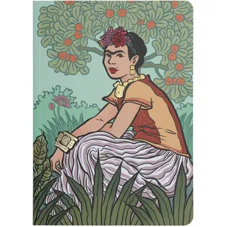 art&design24 Notizbuch A5 I'm Frida Dialog mit der Calavera 15 x 21 cm, Notizbuchseiten 100 gepunktete Blätter, Blätter aus ökologischem Papier, Made in Italy