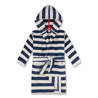 Bademantel SANETTA "Bademantel" Gr. 140, blau (blau, weiß), 140, Obermaterial: 90% Baumwolle CO. 10% Polyester PES., Hausmäntel, Bademantel