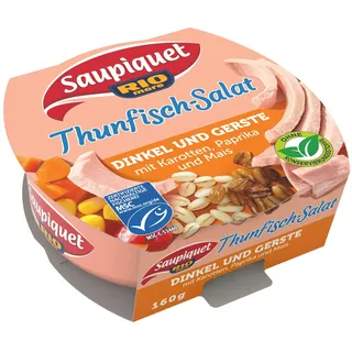 Saupiquet Rio Mare Thunfisch-Salat Dinkel & Gerste, MSC zertifiziert, Fix und fertig zubereitet, Ideal für unterwegs, 160g