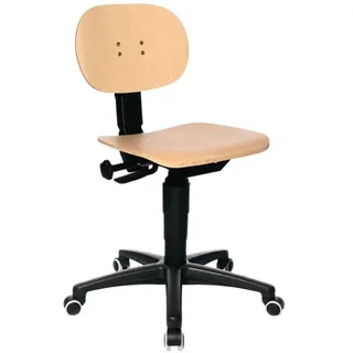Topstar Arbeitsdrehstuhl mit Rollen Buche Sitz-H. 420-550 mm mit Kontaktrückenlehne
