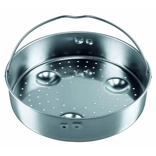 Silit Sicomatic Schnellkochtopf Dampfgarer Einsatz, Edelstahl Dünsteinsatz 5,5 cm, gelocht, für Schnellkochtöpfe 3,0-8,5l, spülmaschinengeeignet