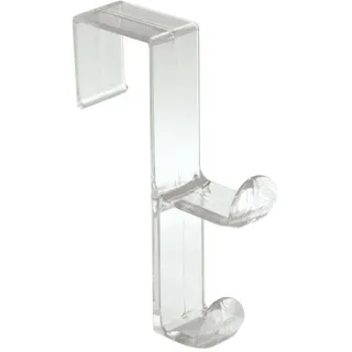 interDesign Tür-Organizer Haken für Mäntel, Hüte, Bademäntel, Kleidung oder Handtücher – Doppelhaken, transparent