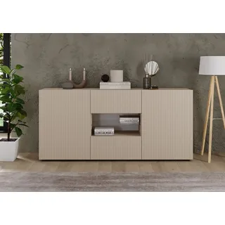 INOSIGN Sideboard »Rio Breite 181 cm, Kommode mit 2 Türen u. 2 Schubkästen,« geriffelte MDF-Fronten, modern u. elegant, viel Stauraum