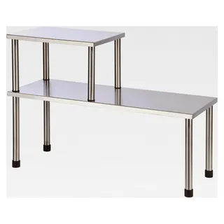 Küchenregal aus Edelstahl für die Arbeitsplatte - 45 x 32 cm - Küchen Organizer mit 2 Etagen - Gewürzregal Standregal mit 2 Ablagen