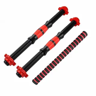 Hantelstangen Kurzhantelstange 3er-set,40cm Hantelstange+40cm Pleuelstange+4StückHantel Muttern passend für Hantelscheiben einem Durchmesser von 25mm Hantelgriff-Set mit Gewinde rutschfeste griffe