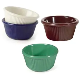 Ramequin Quergestreift 90 Ml Ø 7,8 Cm Rot Melamin - 48 Un.