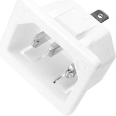 Kaiser Kaltgerätestecker Einbau, Elektronikkabel + Stecker, Weiss