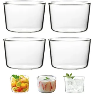 Lansls 4 Stück Dessertgläser, Dessertgläser Glas, Kleine Gläser, Glasschälchen, Dessertbecher Klein, Kleine Glasschälchen, Transparente Dessertschalen Aus Glas, Eisschalen, für Dessert Eisgetränke