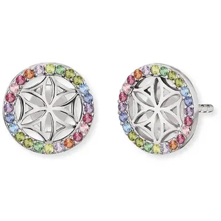 Engelsrufer Ohrstecker Lebensblume aus Sterling Silber, multicolor Zirkonia