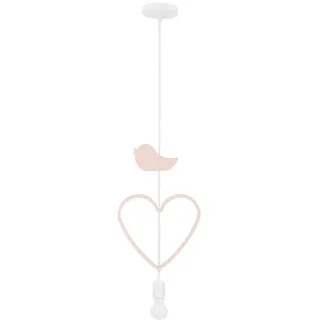 Kinderhängeleuchte , Weiß, Pink , Metall, Holzwerkstoff , herzförmig , 10x90x27 cm , RoHS, Europäischer Sicherheitsstandard , einfach zu transportieren , Lampen & Leuchten, Innenbeleuchtung, Kinderzimmerlampen, Kinderhängeleuchten