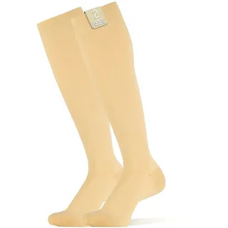 360 Relief Kompressionsstrümpfe Damen und Herren - Stützstrümpfe | 2 Paare Kompressionssocken für Sport, Laufen, Flug, Reise, Joggen, Radsport - Reisestrümpfe L/XL Beige