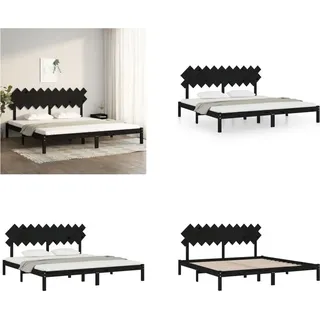 vidaXL Massivholzbett Schwarz 200x200 cm - Bettrahmen - Bettgestell - Bett - Holzbett - Schwarz