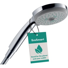 hansgrohe wassersparender Duschkopf Croma 100, Sparduschkopf, Duschbrause, 3 Strahlarten, Chrom