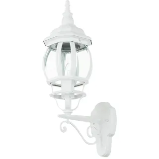Licht-Erlebnisse - Edle Wandleuchte BREST Weiß IP23 Garten Eingang Balkon T:24,5 cm E27 Laterne Rustikale Wandlampe Outdoor