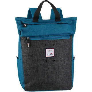 Cityrucksack KANGAROOS, Damen, Gr. B/H/T: 25cm x 36,5cm x 17cm, blau (petrol, grau), Nylon, Rucksäcke Cityrucksack, Freizeitrucksack Arbeitsrucksack Schulrucksack