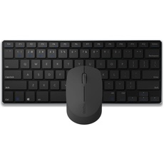 Rapoo - Kabelloses Multimode-Tastatur- und Maus-Set mit Bluetooth und 2,4-GHz-Verbindung und Konnektivität für mehrere Geräte, 9000M, Schwarz