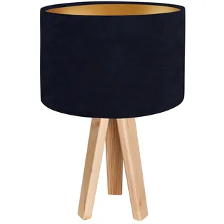 Tischlampe AIMEE Blau Gold 46cm Dreibein Tischleuchte Nachttischlampe