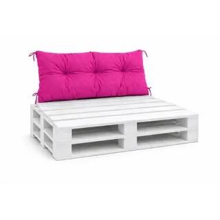VBChome Palettenkissen für Europaletten Möbel Palettenauflage Garten Balkon 12 Farben mit Schaumstoffflocken Füllung Rückenkissen 120 x 40 cm Rosa - Rosa