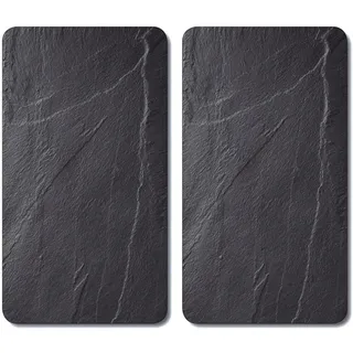 Kesper Herdabdeckplatte , Schwarz , Glas , 2-teilig , 30x0.80x52 cm , Küchen, Küchenelektrogeräte, Herde, Herdabdeckplatten