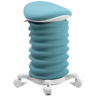 TOPSTAR Sitness 4D mit Rollen - AGR-Zertifiziert Dynamischer Sitzhocker Papyrus - türkis, ergonomischer Bürohocker - höhenverstellbar - stärkt den Rücken - entlastet die Bandscheiben