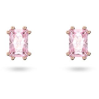 Swarovski Stilla stud earrings, Pink, Rose gold-tone plated