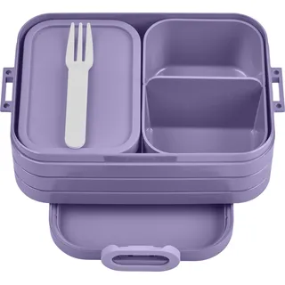 Mepal Brotdose Midi - Bento Box für 2 Sandwiches oder 4 Brotscheiben - Lunchbox für kleine Snacks & Reste - Erwachsene Essenbox mit Fächern - Vivid lilac