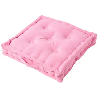 Homescapes Sitzkissen rosa 40/40/8 cm – Bodenkissen unifarben , Textil , Füllung: Polyester , Quadratisch , 40x8x40 cm , Oeko-Tex® Standard 100 , Heimtextilien, Wohntextilien, Kissen