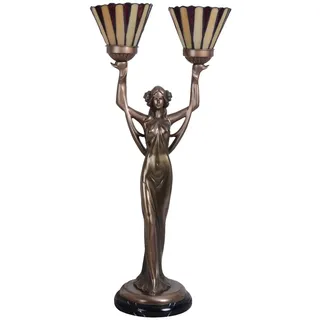 Tischlampe Jugendstil Tiffany Leuchte Frauenskulptur Lampe Nachttischlampe Antik