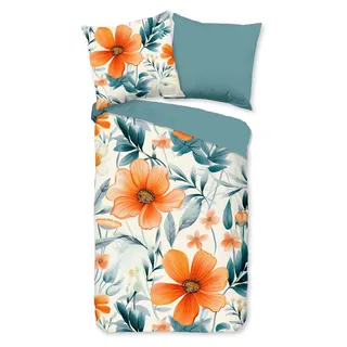 Duvet cover Good Morning 135x200 + 1* 80x80 cm - Tropical flowers - Bunt