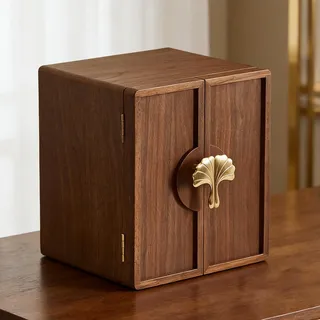 Baolivi Schmuckaufbewahrung Schmuckkästchen aus Holz 5 Ebenen Vintage Schmuckkasten Groß Staubsicher Schmuckschatulle Massivholz, 5 Schubladen mit Messinggriff Schmuckbox für Damen Schmuck Halskette