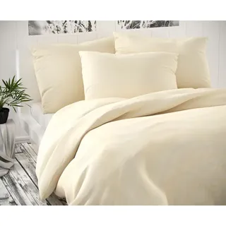 Kvalitex Satiniertes französisches Leinen LUXURY COLLECTION 1+2, 240x200, 70x90cm off-white - Beige