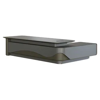 Schreibtisch Chefzimmer Modern Grau Schwarz Design Stauraum Wellenoptik Luxus