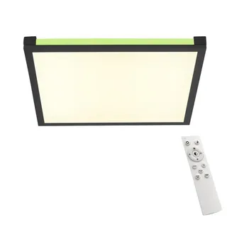 LeuchtenDirekt LED Panel Schwarz 45x45cm 28W 1400lm RGB CCT 2700-6500K Dimmbar mit Fernbedienung - Schwarz