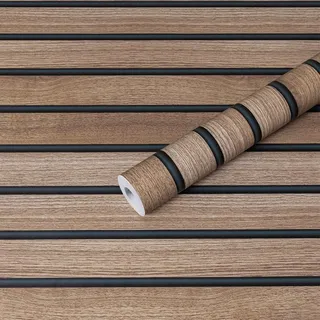 Hode Selbstklebende Tapete Holzoptik Braun 44X600cm, Klebefolie Holzoptik für Möbel Blaugrüne, Möbelfolie Selbstklebend, Folie für Möbel Schlafzimmer Wohnzimmer Wand