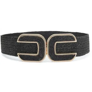 LASCANA Taillengürtel "Stretchgürtel, Schmuckgürtel, Gürtel für Kleid & Overall, Bauchgürtel" NEU moderne Bast-Optik, mit Shaping-Effekt dank elastischem Material, schwarz