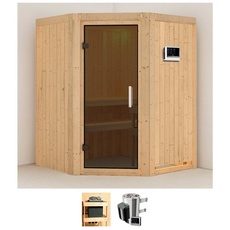 Bild von Sauna »Nanna«, (Set), 3,6-kW-Plug & Play Ofen mit externer Steuerung beige