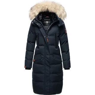 Marikoo Damen langer Winterjacke Stepp Parka mit abnehmbarer Kapuze Schneesternchen