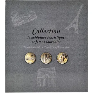 Exacompta 96113E Premium Sammelalbum für 50 Münzen oder Medaillen in 34mm, edler Einband aus stabilem Karton, 2 Seiten für jeweils 25 Münzen, Münzenalbum Münzalbum grau