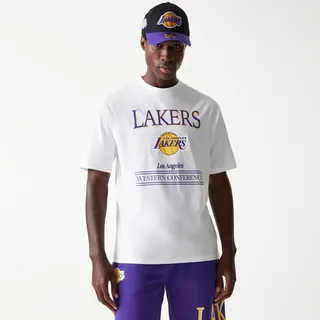 New Era Nba Los Angeles Lakers Team Graphic Oversize Kurzarm-t-shirt - White - M