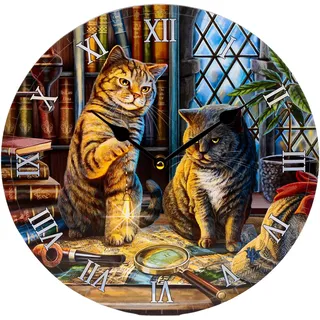 Geformte Wanduhr - Purrlock Holmes Katze - Lisa Parker