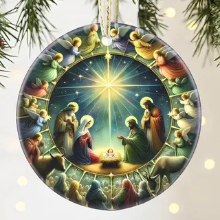 Krippenornamente, Krippe Anhänger, Jesus Ornament, Acryl Weihnachtskrippe Ornament, Weihnachten Jesus Krippen Ornamente, Weihnachts Krippe Hängedeko, Weihnachtsschmuck