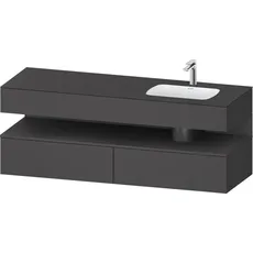 Duravit Qatego Einbauwaschtisch mit Konsolenwaschtischunterbau, 1600x550x600mm, Nische Graphit Matt, Becken rechts, QA4796049, Farbe: Graphit matt