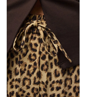 Pieces Bosella Printed Wide Hochbundhosen - Natural / Leo - XL