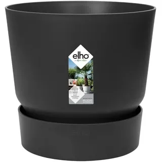 elho Greenville Rund 47 - Blumentopf für Innen und Außen - Selbstbewässerungstopf - 100% recyceltes Plastik - Ø 47.0 x H 44.0 cm - Schwarz/Living Schwarz