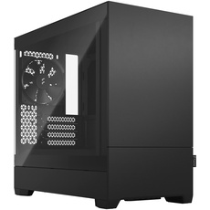 Fractal Design Pop Mini Silent Black - Tempered Glass Clear Tint - Bitumen Panel and Sound-dampening Foam – TG Side Panel - Three 120 mm Aspect 12 Fans Included – mATX Silent PC Case