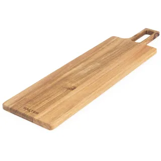SALTER BW13694EU7 Toronto Servierbrett – 55 cm Pizzaschaufel aus Holz, großes Weidebrett, FSC-zertifiziertes® Akazienholz, rechteckiges Charcuterie-Paddel mit Serviergriff, Hängereifen