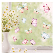 Fensterbild Frühling Ostern Schmetterlinge 25 Stk. Im Set frühlingshafte Fensterdeko – Wiederverwendbare Fensteraufkleber / 2. A3