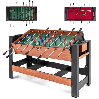 FANTASK 2-in-1 Drehbarer Multifunktionsspieltisch, Tischkicker Billard Komplett Set mit Zubehör, Spieltisch für Kinder und Erwachsene (138 x 61 x 84 cm)