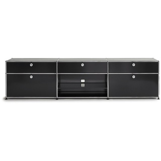 USM Sideboard schwarz, Designer Prof. Fritz Haller, 56.5x228x38 cm